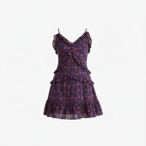 Floral Ruffle Tiered Mini Dress With Adjustable Straps & V-Neckline - Maisie - N